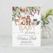 Woodland animal Forest Baby Showroom Einladung (Stehend Vorderseite)