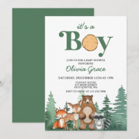 Woodland Animal Forrest Boy Babydusche