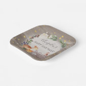 Woodland Animal Friends Sparkle Baby Dusche Pappteller (Gewinkelt)