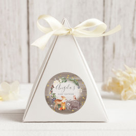 Woodland Animal Friends Sparkle Baby Dusche Runder Aufkleber