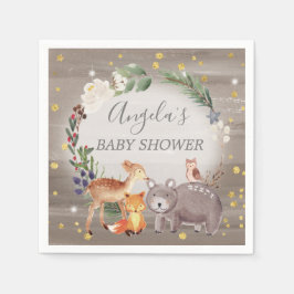 Woodland Animal Friends Sparkle Baby Dusche Serviette
