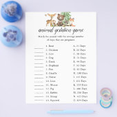 Woodland Animal Gestation Game Baby Shower Flyer (Einzeln)