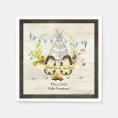 Woodland Animal Igels Teepee Boho Baby Shooter Serviette (Vorderseite)