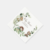 Woodland Animal Kingdom Baby Shoocktail Serviette (Ecke)