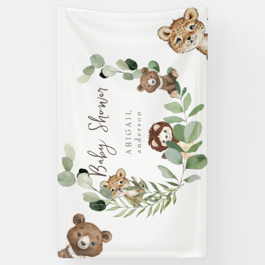 Woodland Animal Kingdom Baby Showbanner Banner (Vertikal)