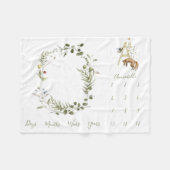 Woodland Animal Letter A Baby Milestone Fleecedecke (Vorderseite (Horizontal))