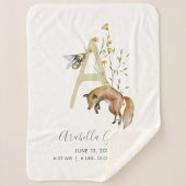 Woodland Animal Letter A Baby Script Birth Stats Sherpadecke