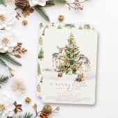 Woodland Animal Merry Little Christmas Baby Shower Einladung