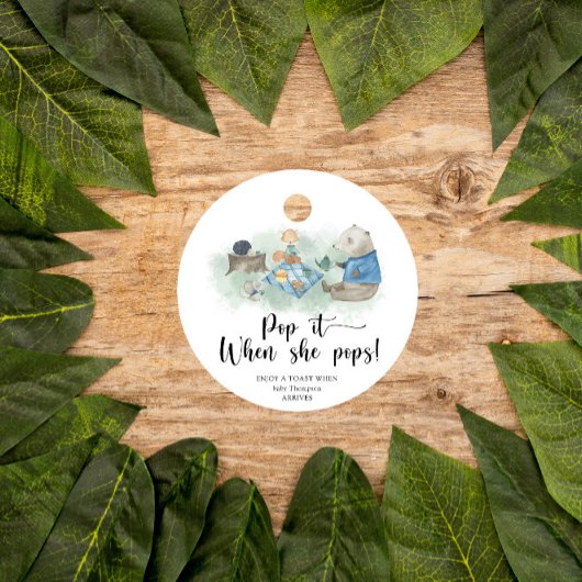 Woodland animal - Pop es, wenn sie Pop Baby-Dusche Geschenkanhänger