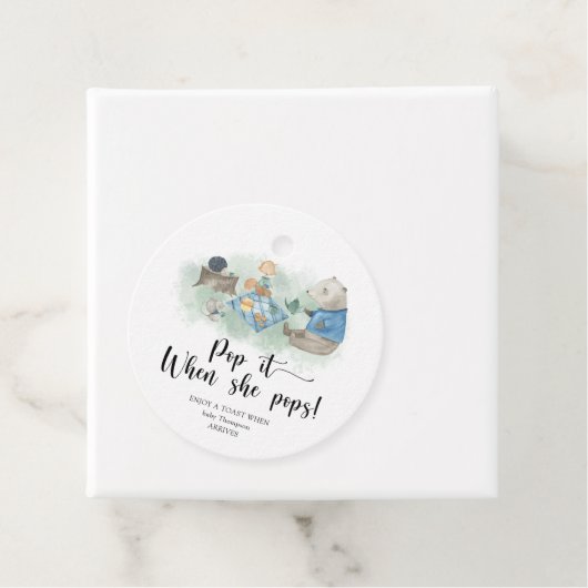 Woodland animal - Pop es, wenn sie Pop Baby-Dusche Geschenkanhänger (Beispiel)