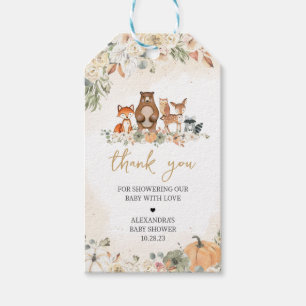 Woodland Animal Pumpkin Fall Baby Dusche Tag Geschenkanhänger