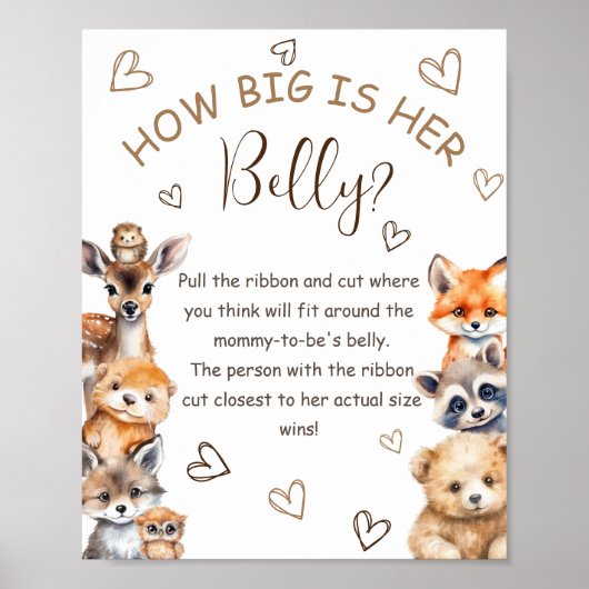 Woodland Animal Thema wie groß ist ihr Bauchspiel Poster (Vorne)