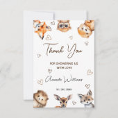 Woodland Animal Theme Kinderdusche Danke (Vorderseite)