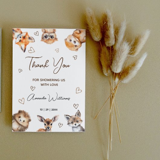 Woodland Animal Theme Kinderdusche Danke