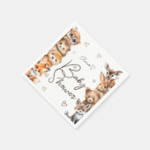 Woodland Animal Theme Kinderdusche Einladung Serviette (Ecke)