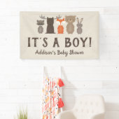 Woodland Animal Themed Baby Dusche Banner Groß (Insitu)