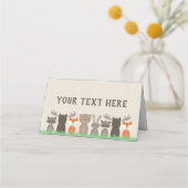 Woodland Animal Themed Baby Dusche Zelt Cards Platzkarte (Vorderseite)