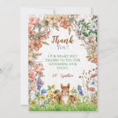 Woodland Animal Vielen Dank Dankeskarte (Rückseite)