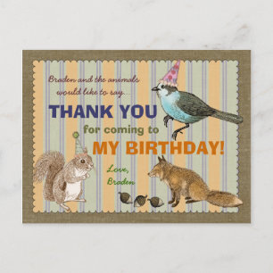 Woodland Animal Vielen Dank Postcard Postkarte