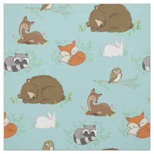 Woodland Animal Watercolor Baby Kinderzimmer Stoff