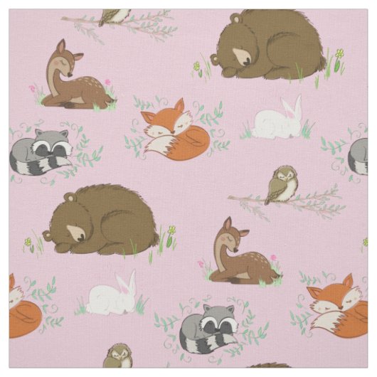 Woodland Animal Watercolor Baby Kinderzimmer Stoff (Muster)