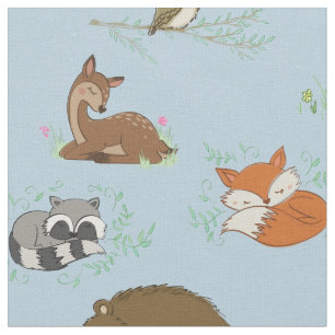 Woodland Animal Watercolor Baby Kinderzimmer Stoff