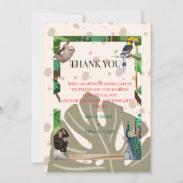 Woodland Animal Wedding Thank You Card Dankeskarte