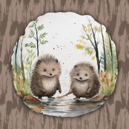Woodland Animal Wetland Porcupine Kids Baby Rundes Kissen