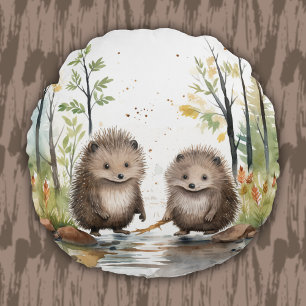 Woodland Animal Wetland Porcupine Kids Baby Rundes Kissen