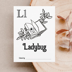 Woodland Animals ABC Coloring Baby Shooting Activi Postkarte