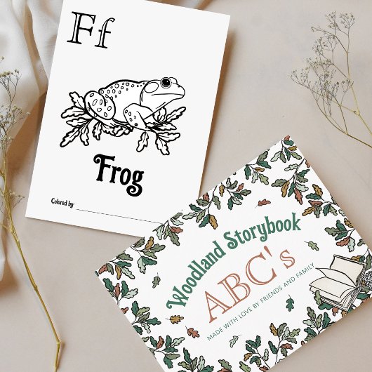 Woodland Animals ABC Coloring Baby Shooting Activi Postkarte