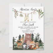 Woodland Animals Adventure Awaits Baby Shower Einladung (Vorderseite)