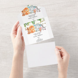 Woodland Animals Adventure Baby Dusche All In One Einladung