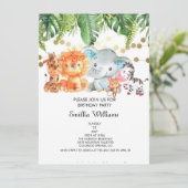 Woodland Animals Adventure Baby Dusche Einladung (Stehend Vorderseite)