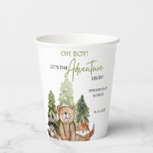 Woodland Animals Adventure Baby Dusche Pappbecher (Rückseite)