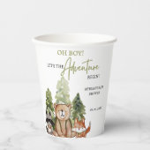 Woodland Animals Adventure Baby Dusche Pappbecher (Vorderseite)