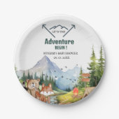 Woodland Animals Adventure Baby Dusche Pappteller (Vorderseite)