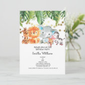 Woodland Animals Adventure Baby Dusche Save The Date (Stehend Vorderseite)