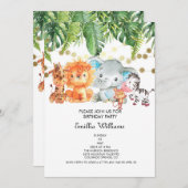 Woodland Animals Adventure Baby Dusche Save The Date (Vorne/Hinten)