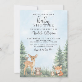 Woodland Animals Adventure Baby Shower Einladung