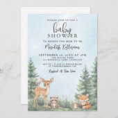 Woodland Animals Adventure Baby Shower Einladung (Vorne/Hinten)