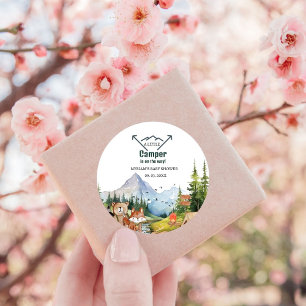 Woodland Animals Adventure Camper Kinderdusche Runder Aufkleber