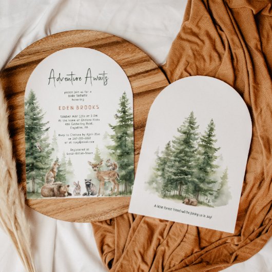 Woodland Animals Adventure erwartet Baby Shower Ar Einladung