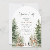 Woodland Animals Adventure erwartet Baby Shower Ar Einladung (Vorderseite)