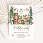 Woodland Animals Adventure erwartet Baby Shower Einladung