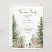 Woodland Animals Adventure erwartet Baby Shower Einladung (Vorderseite)