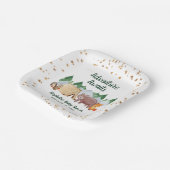 Woodland Animals Adventure erwartet Baby Shower Pappteller (Gewinkelt)