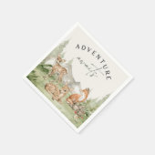 Woodland Animals Adventure erwartet Baby Shower Serviette (Ecke)