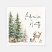 Woodland Animals Adventure erwartet Baby Shower Serviette (Vorderseite)