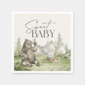 Woodland Animals Adventure erwartet Baby Shower Serviette (Vorderseite)